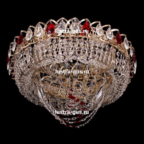 Люстра Кольцо Водоворот красная в Подольске Гусь Хрустальный