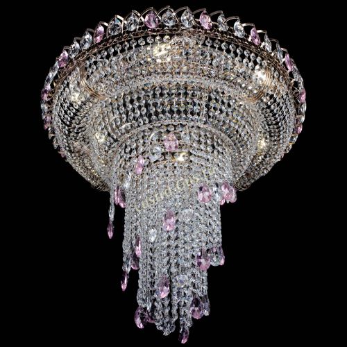 Люстра Кольцо №10 розовая в Подольске Гусь Хрустальный