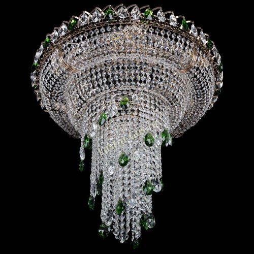 Люстра Кольцо №10 зеленая в Подольске Гусь Хрустальный
