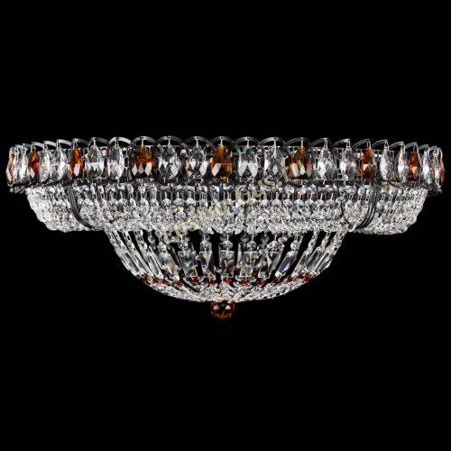 Люстра Кольцо Классика №8 Черная с чайными подвесками в Подольске Гусь Хрустальный