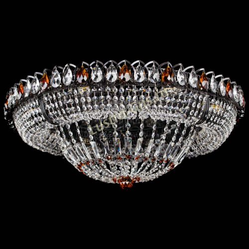 Люстра Кольцо Классика №8 Черная с чайными подвесками в Подольске Гусь Хрустальный