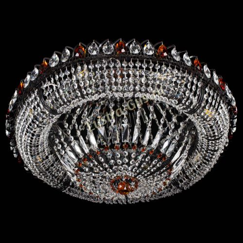 Люстра Кольцо Классика №8 Черная с чайными подвесками в Подольске Гусь Хрустальный