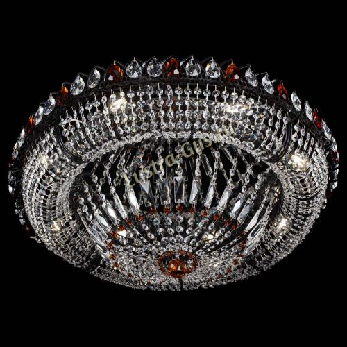 Люстра Кольцо Классика №8 Черная с чайными подвесками в Подольске Гусь Хрустальный