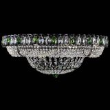 Люстра Кольцо Классика №8 Черная с зелеными подвесками в Подольске