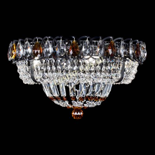 Люстра Кольцо Классика Черная с чайными подвесками в Подольске Гусь Хрустальный