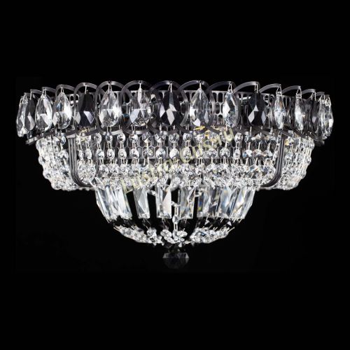 Люстра Кольцо Классика Черная с черными подвесками в Подольске Гусь Хрустальный