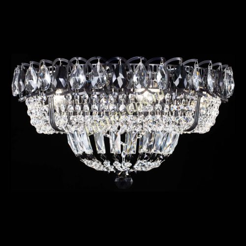 Люстра Кольцо Классика Черная с черными подвесками в Подольске Гусь Хрустальный