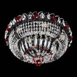 Люстра Кольцо Классика Черная с красными подвесками в Подольске