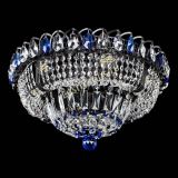 Люстра Кольцо Классика Черная с синими подвесками в Подольске Люстра Кольцо Классика Черная с синими подвесками в Подольске