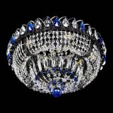 Люстра Кольцо Классика Черная с синими подвесками в Подольске Люстра Кольцо Классика Черная с синими подвесками в Подольске