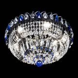 Люстра Кольцо Классика Черная с синими подвесками в Подольске Люстра Кольцо Классика Черная с синими подвесками в Подольске