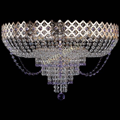 Люстра Корона №11 фиолетовая в Подольске Гусь Хрустальный