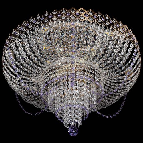 Люстра Корона №11 фиолетовая в Подольске Гусь Хрустальный