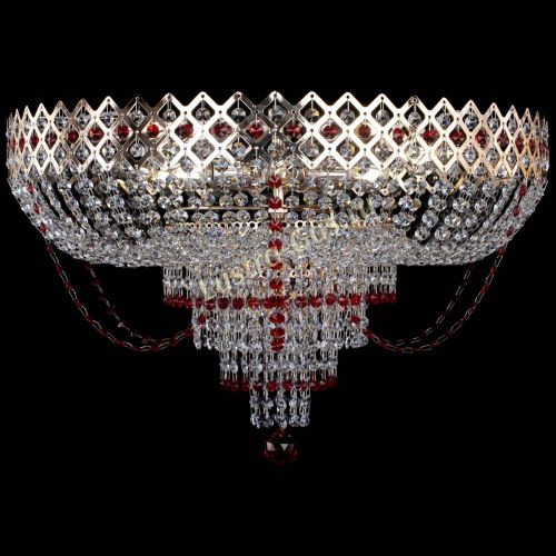 Люстра Корона №11 красная в Подольске Гусь Хрустальный