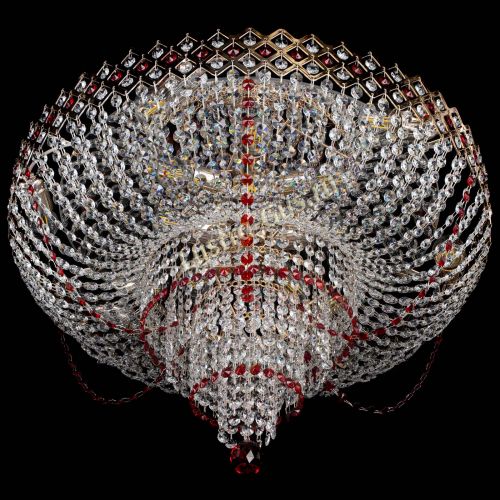Люстра Корона №11 красная в Подольске Гусь Хрустальный