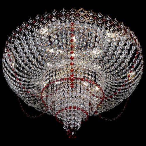 Люстра Корона №11 красная в Подольске Гусь Хрустальный