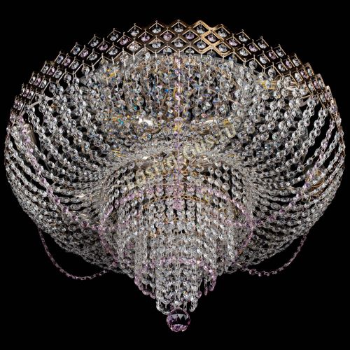 Люстра Корона №11 розовая в Подольске Гусь Хрустальный