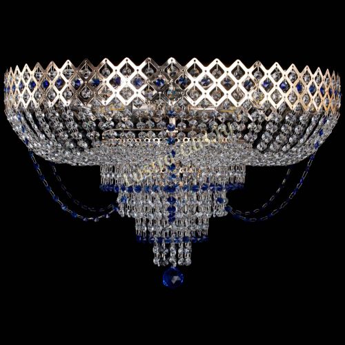 Люстра Корона №11 синяя в Подольске Гусь Хрустальный