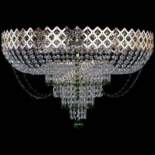 Люстра Корона №11 зеленая в Подольске Гусь Хрустальный