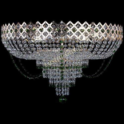 Люстра Корона №11 зеленая в Подольске Гусь Хрустальный