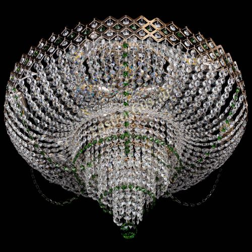 Люстра Корона №11 зеленая в Подольске Гусь Хрустальный