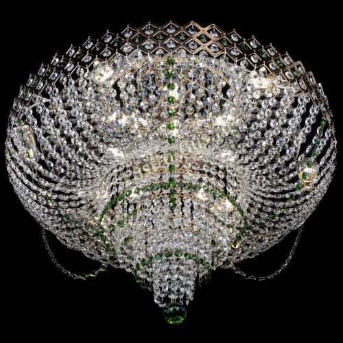 Люстра Корона №11 зеленая в Подольске Гусь Хрустальный