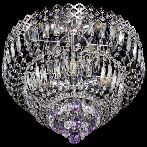 Люстра Корона №5 фиолетовая в Подольске Гусь Хрустальный