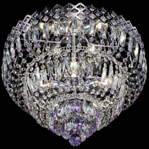 Люстра Корона №5 фиолетовая в Подольске Гусь Хрустальный