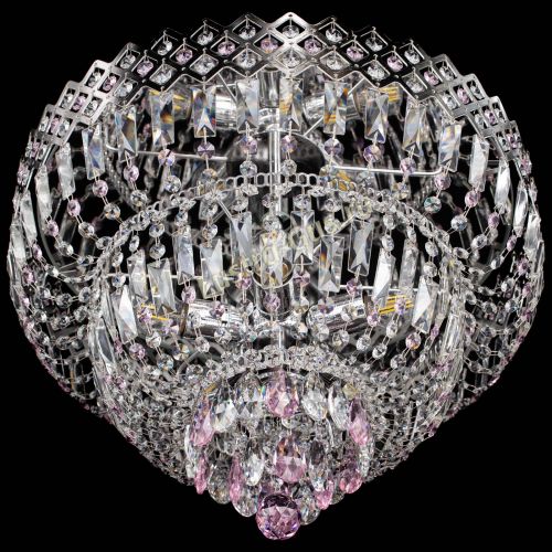 Люстра Корона №5 розовая в Подольске Гусь Хрустальный