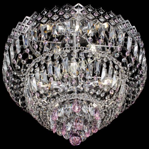 Люстра Корона №5 розовая в Подольске Гусь Хрустальный