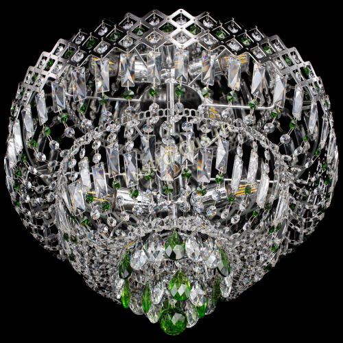 Люстра Корона №5 зеленая в Подольске Гусь Хрустальный