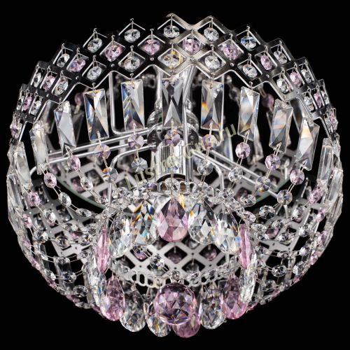Люстра Корона пластинка №1 розовая в Подольске Гусь Хрустальный