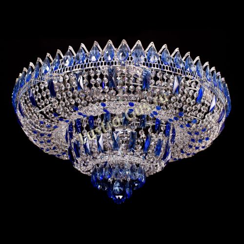 Люстра Корона Водопад синий в Подольске Гусь Хрустальный