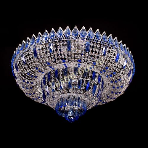 Люстра Корона Водопад синий в Подольске Гусь Хрустальный