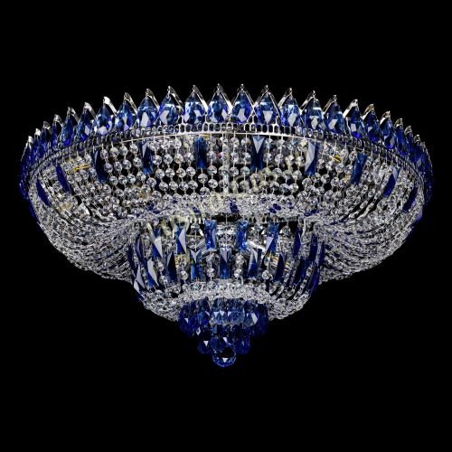 Люстра Корона Водопад синий в Подольске Гусь Хрустальный