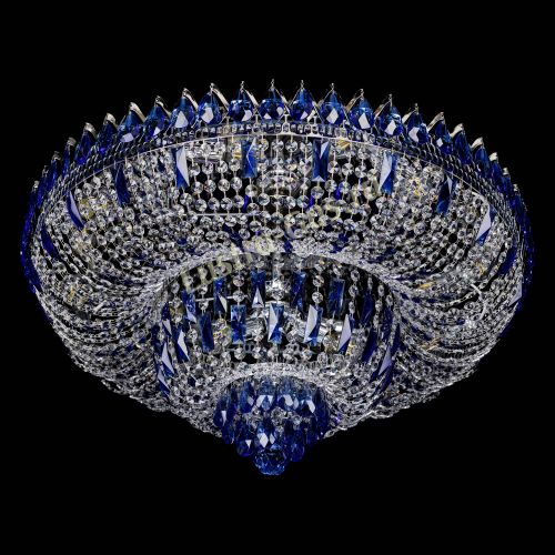 Люстра Корона Водопад синий в Подольске Гусь Хрустальный