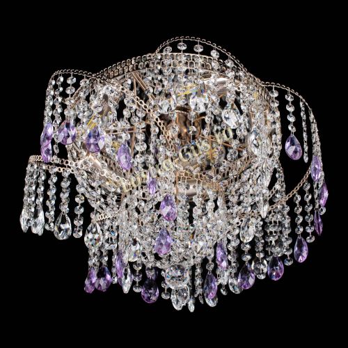 Люстра Космея №4 фиолетовая в Подольске Гусь Хрустальный