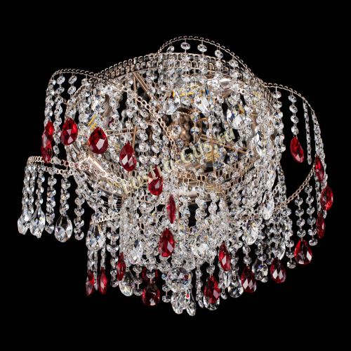 Люстра Космея №4 красная в Подольске Гусь Хрустальный