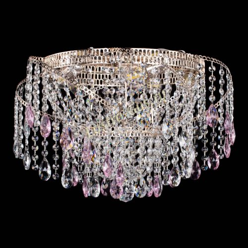 Люстра Космея №4 розовая в Подольске Гусь Хрустальный