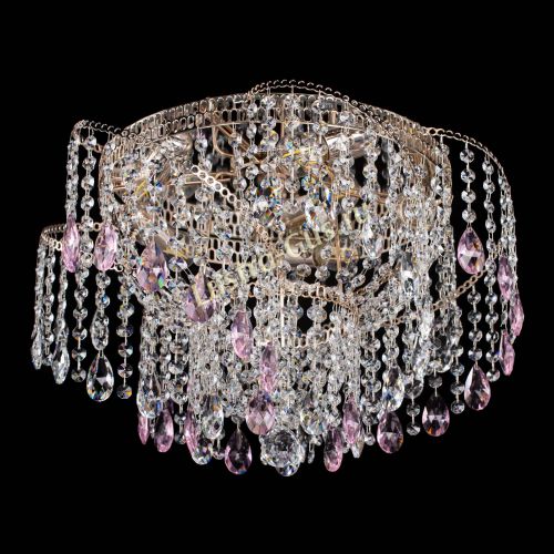 Люстра Космея №4 розовая в Подольске Гусь Хрустальный