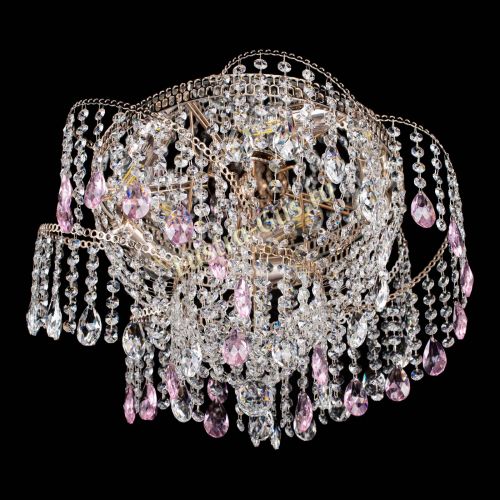 Люстра Космея №4 розовая в Подольске Гусь Хрустальный