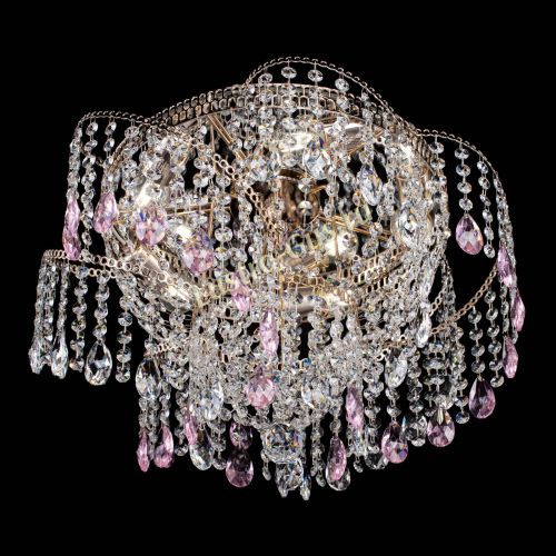 Люстра Космея №4 розовая в Подольске Гусь Хрустальный