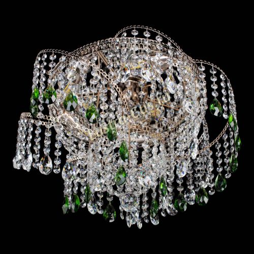 Люстра Космея №4 зеленая в Подольске Гусь Хрустальный