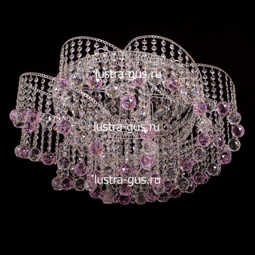 Люстра Космос шар 40 мм розовая в Подольске Гусь Хрустальный