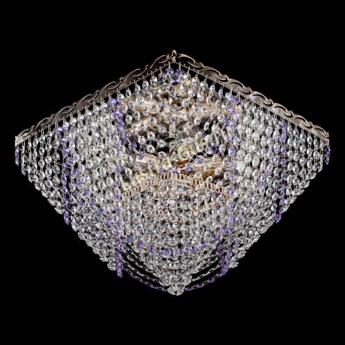Люстра Квадрат Бриз фиолетовая в Подольске Гусь Хрустальный
