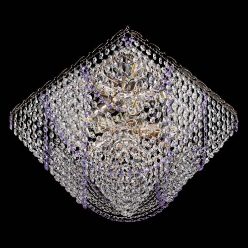 Люстра Квадрат Бриз фиолетовая в Подольске Гусь Хрустальный