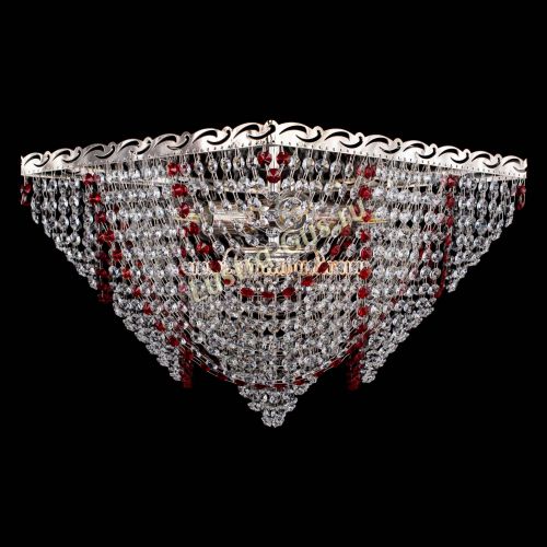 Люстра Квадрат Бриз красная в Подольске Гусь Хрустальный