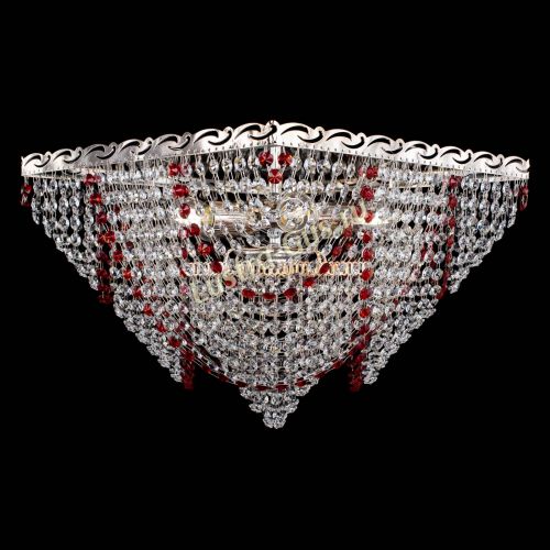 Люстра Квадрат Бриз красная в Подольске Гусь Хрустальный