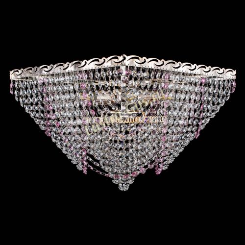 Люстра Квадрат Бриз розовая в Подольске Гусь Хрустальный