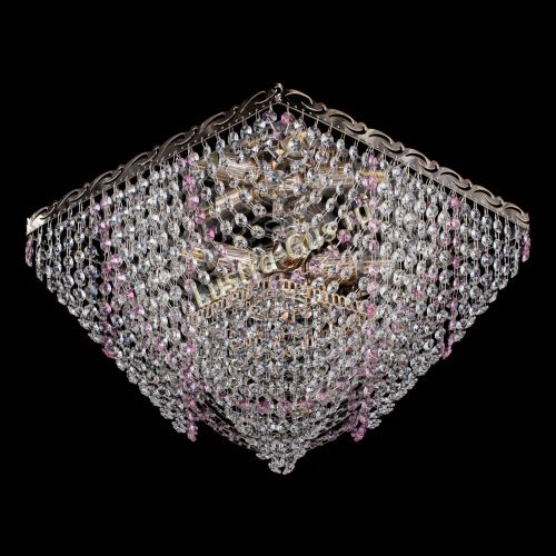Люстра Квадрат Бриз розовая в Подольске Гусь Хрустальный